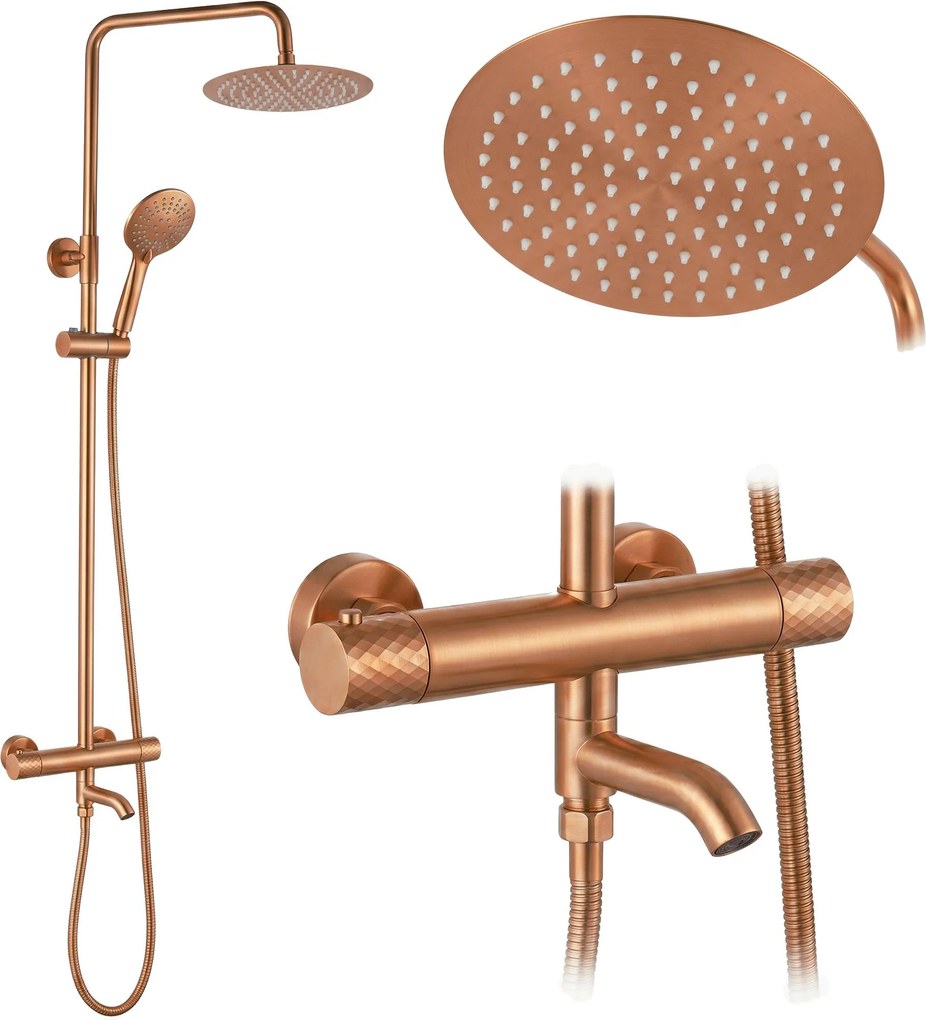 Душ система с Термостат Rea Lungo Diamond Copper Brush