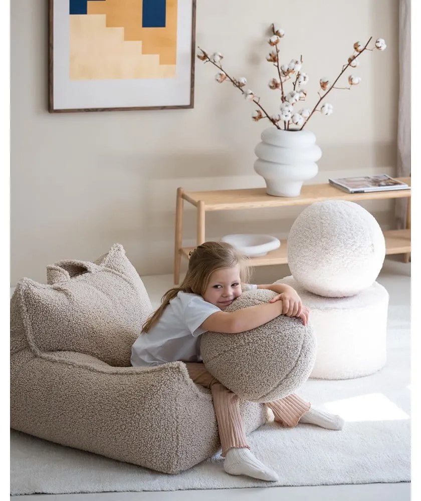 Светлокафяв детски пуф от букле Chair – Wigiwama