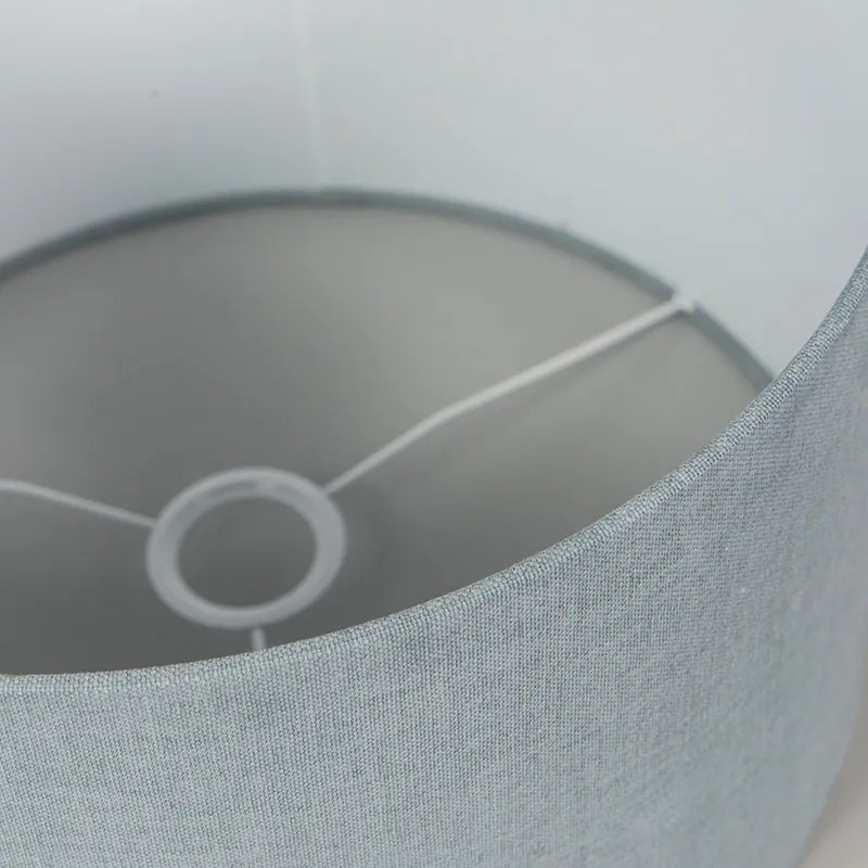 Текстилен абажур светлосин кръгъл 35/35/20