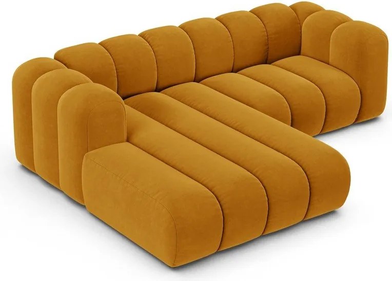 Жълт ъглов диван (ляв ъгъл) Lupine – Micadoni Home
