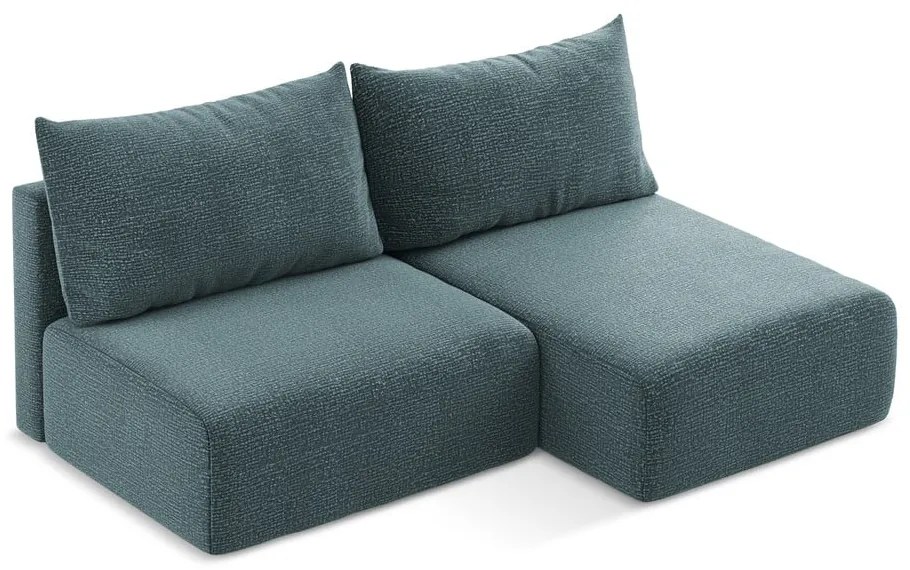 Тюркоазен разтегателен ъглов диван с място за съхранение (десен ъгъл) Kalena – Makamii