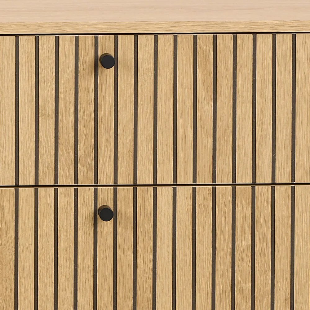 Скрин от дъбов декор в естествен цвят 158x80x40 cm Albany – Actona