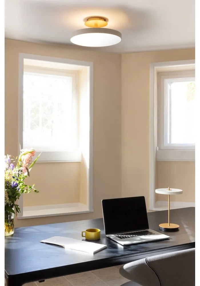 Бяла LED лампа за таван с метален абажур ø 43 cm Asteria Up - UMAGE