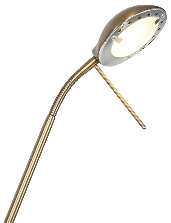 Модерна подова лампа бронз с лампа за четене с LED димер до топло - Diva