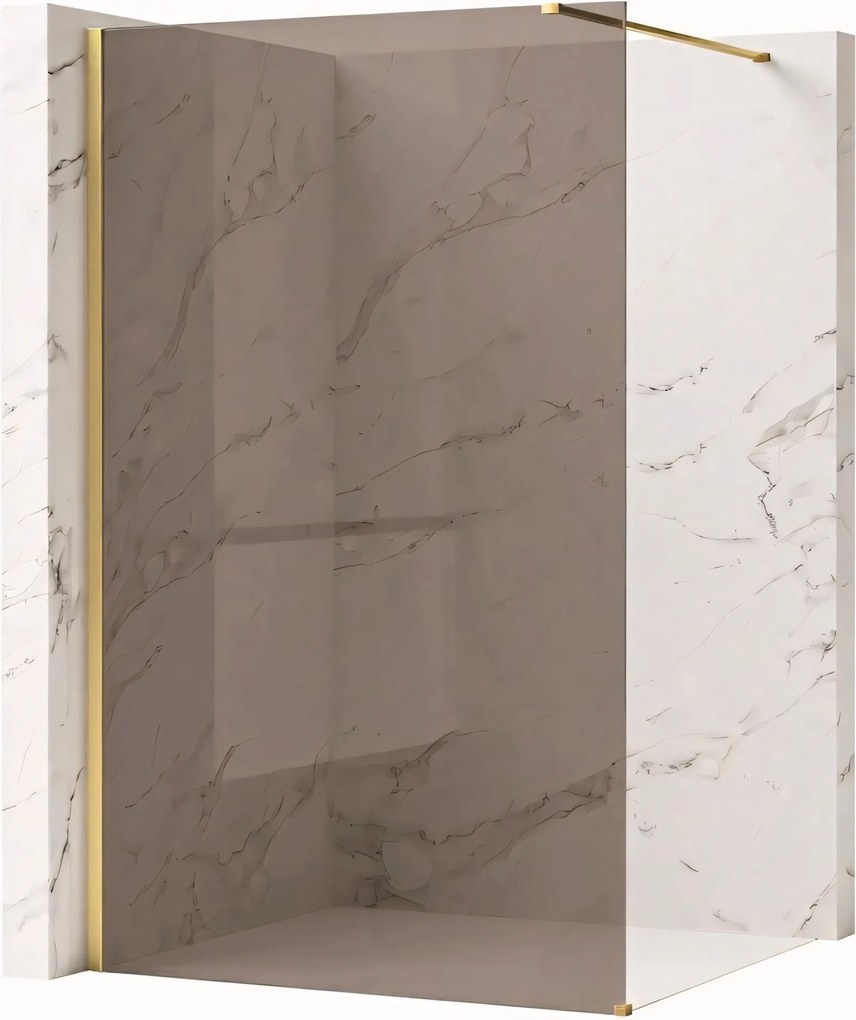 Параван за душ Rea Flexi Brown / Brush Gold 120