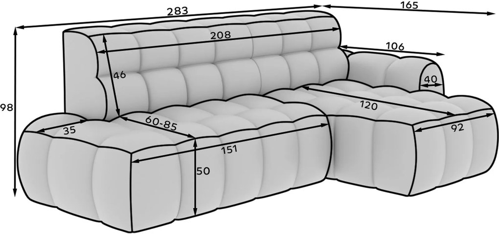 Ъглов диван Нерида-зелен-десен