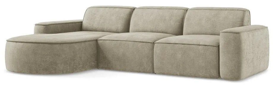 Бежов шенилов ъглов диван (ляв ъгъл) Omao – Makamii