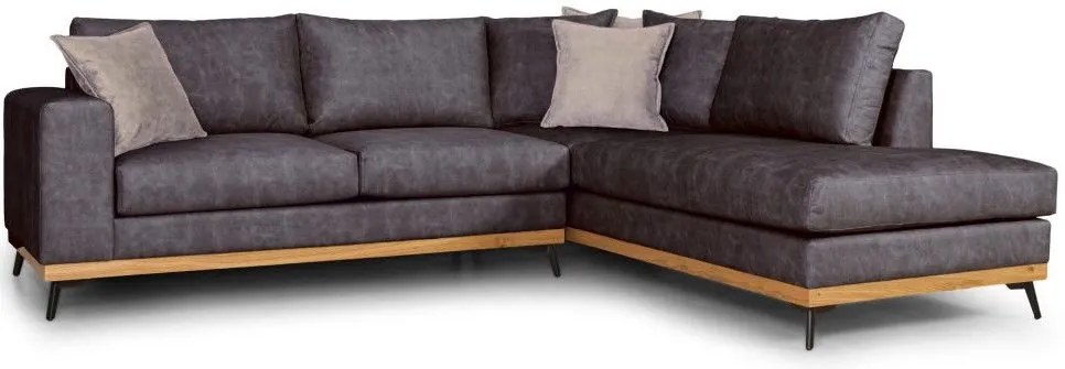 Ъглов диван Rotondo-Сиво тъмно-Дясно