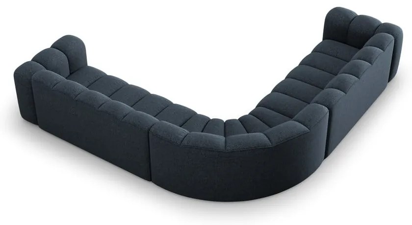 Син шенилов модулен ъглов диван Lupine – Micadoni