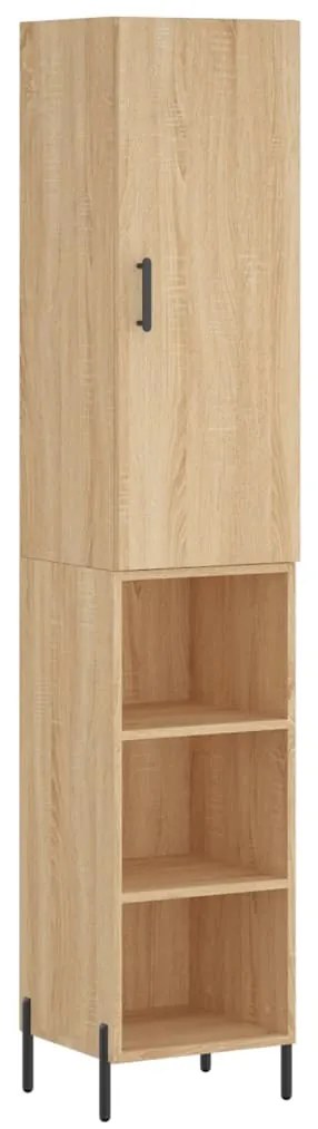 3198988 vidaXL Висок шкаф, сонома дъб, 34,5x34x180 см, инженерно дърво