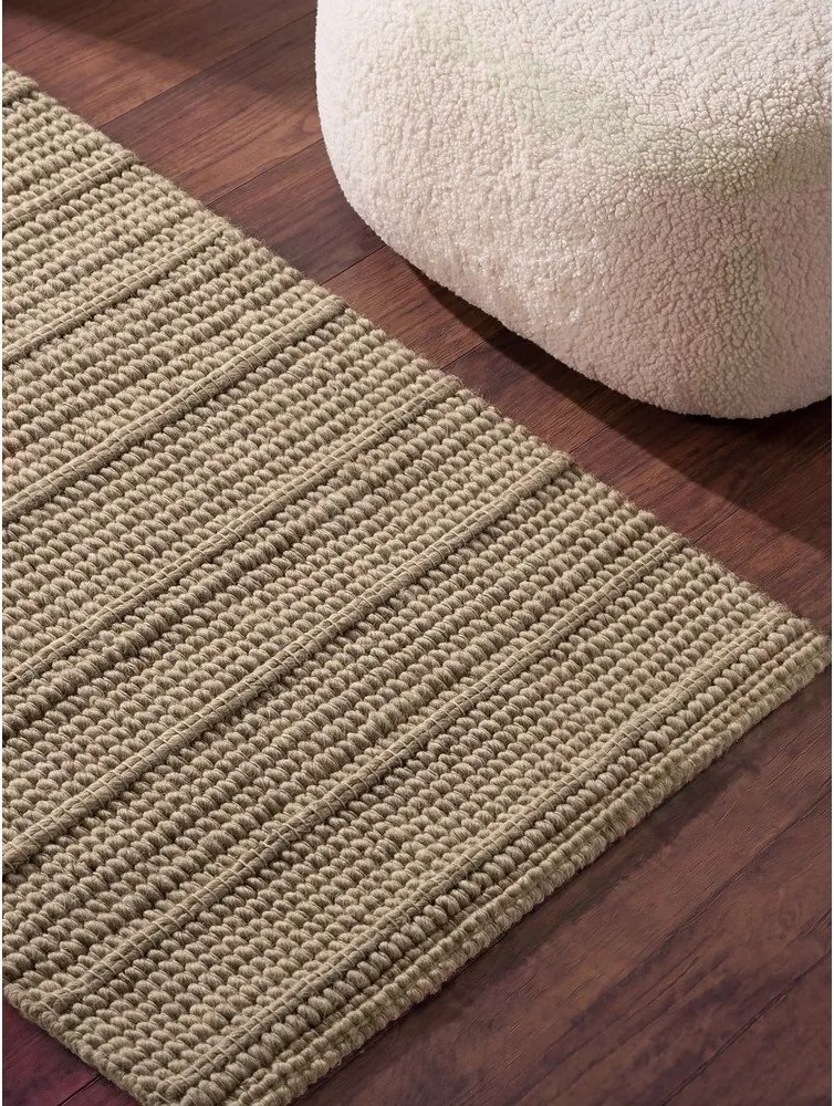 Бежова ръчно изработена вълнена пътека 80x250 cm Camden Parker – Ted Baker