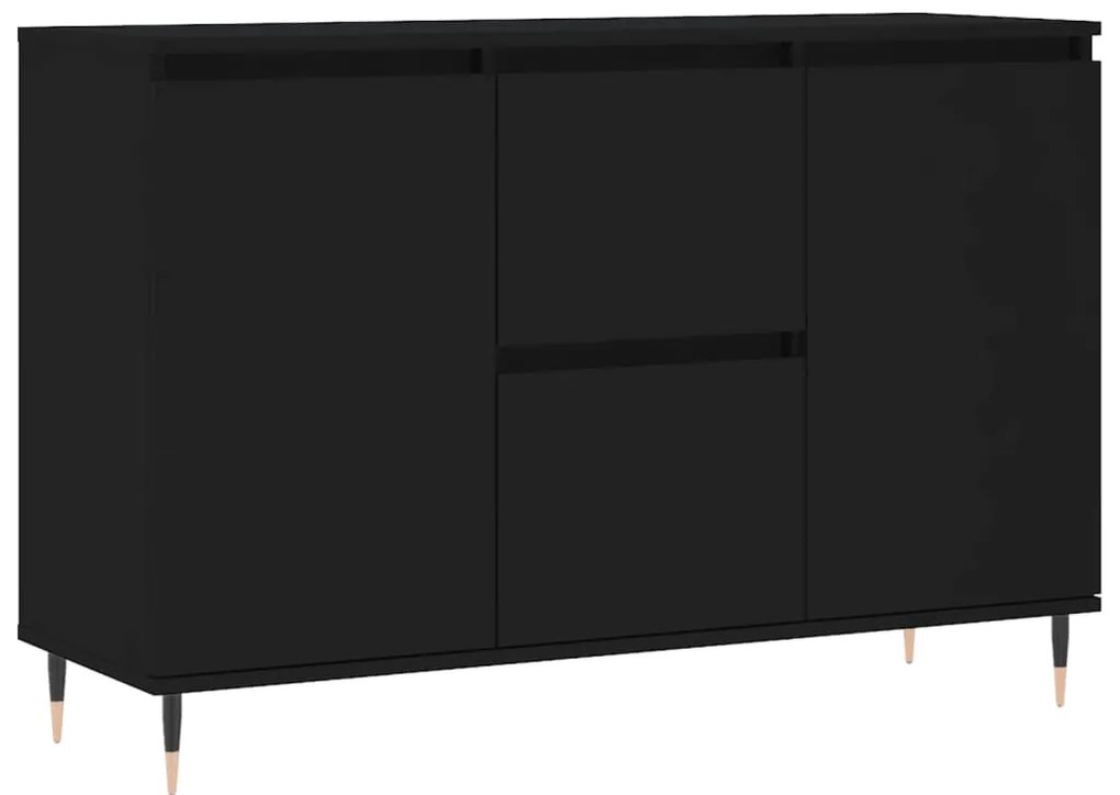 827197 vidaXL Сайдборд, черен, 104x35x70 см, инженерно дърво