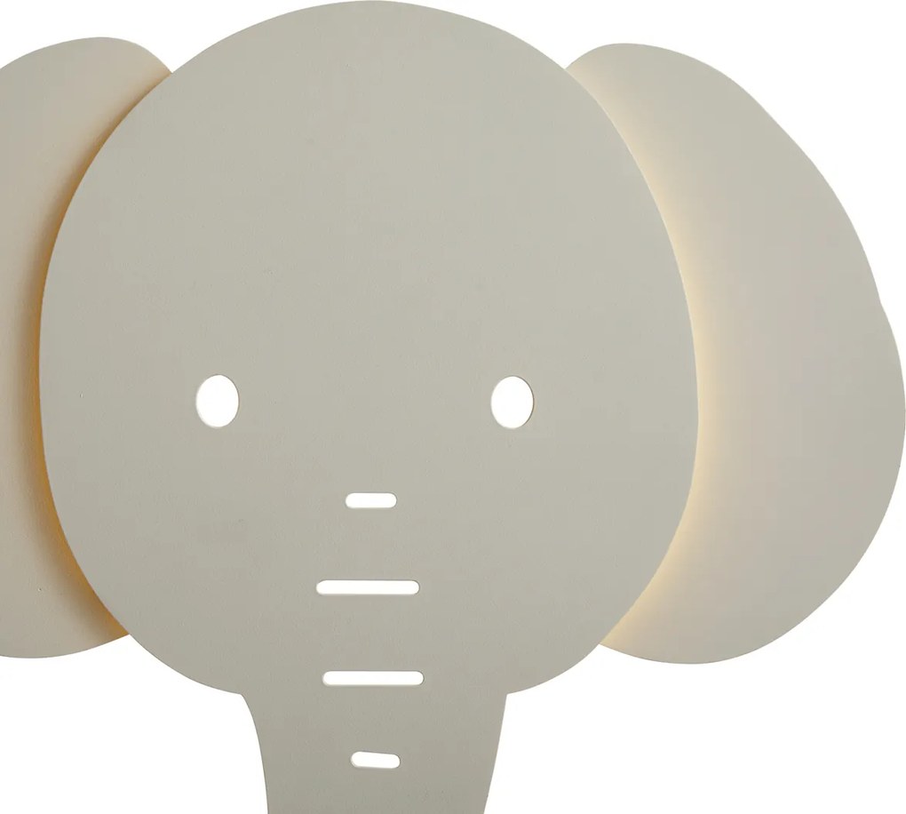 Детска стенна лампа бежова с LED 3-степенно димиране - Ellie the Elephant