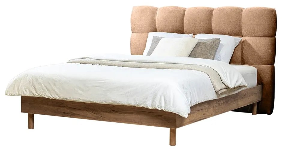 Светлорозово двойно тапицирано легло с включена подматрачна рамка 180x200 cm Kumo – Bobochic Paris