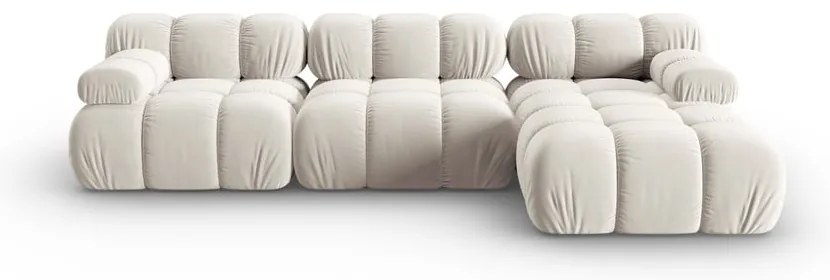 Бежов кадифен модулен ъглов диван (десен ъгъл) Bellis – Micadoni