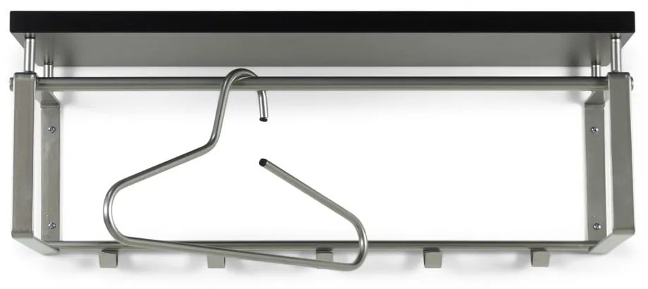 Метална стенна закачалка в сребристо с рафт Rex - Spinder Design