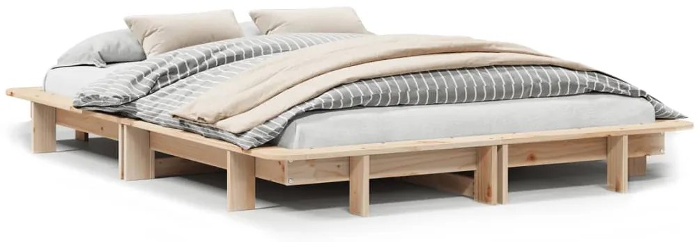 850677 vidaXL Рамка за легло без матрак, 120x190 см, масивна чамова дървесина