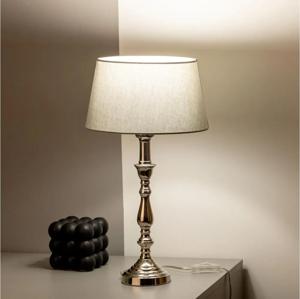 Brilagi - Настолна лампа CERIA 1xE27/60W/230V Ø 25 см, лъскав хром/сив