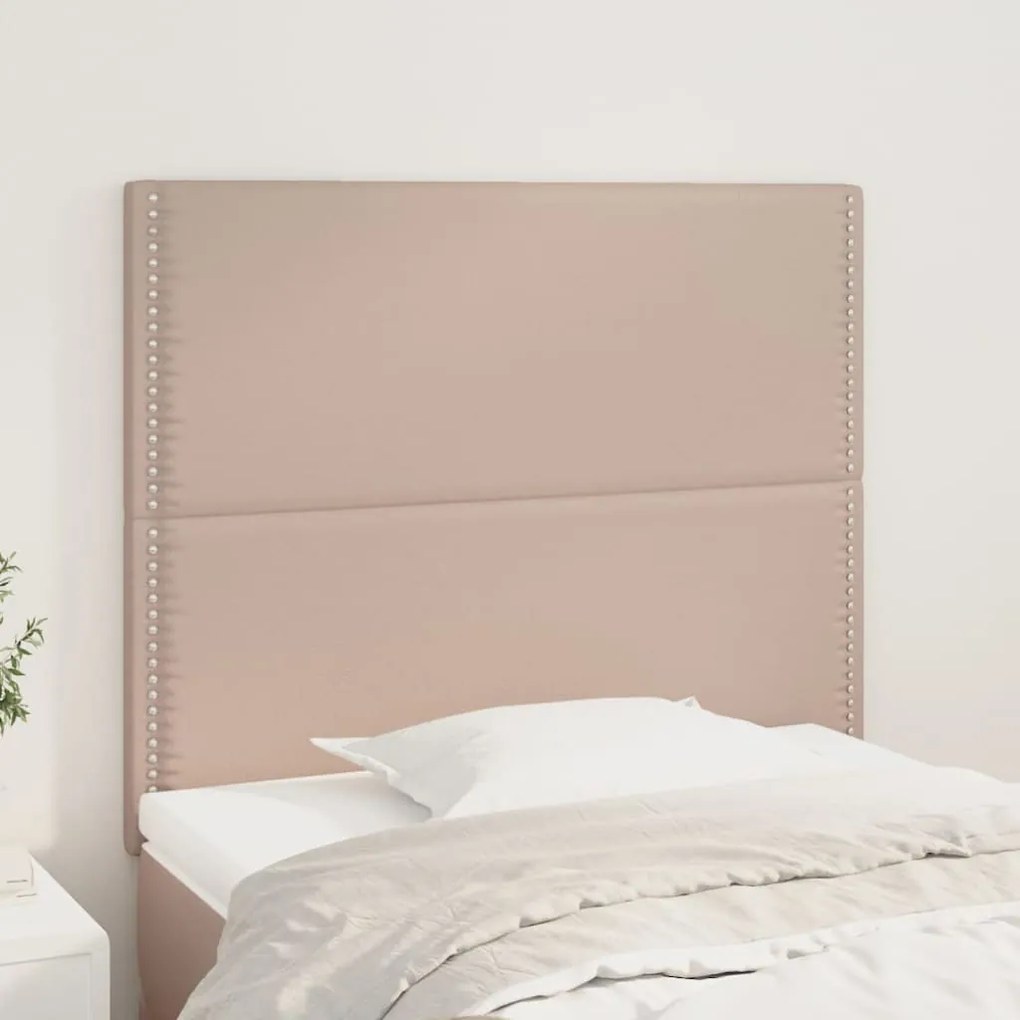 3116275 vidaXL Горни табли 2 бр капучино 90x5x78/88 см изкуствена кожа