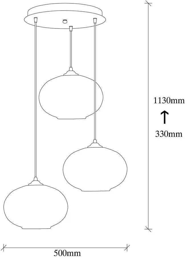 Висящо осветително тяло в цвят жълта охра и черно със стъклен абажур ø 50 cm Camini – Opviq lights