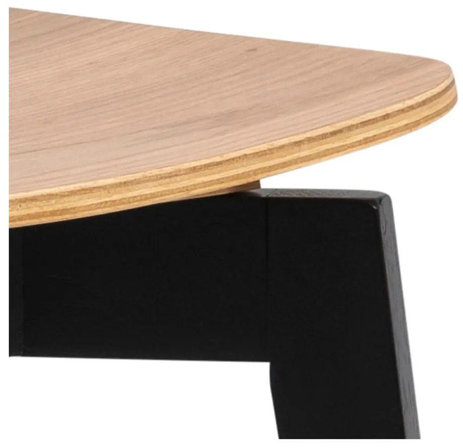 Трапезен стол в дъбов декор в черно и натурално Roxby - Actona