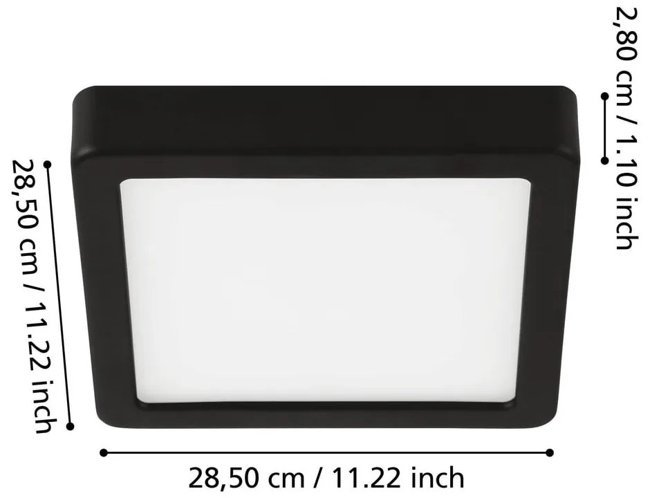 Черно LED осветително тяло за таван 28,5x28,5 cm FUEVA 5 – EGLO