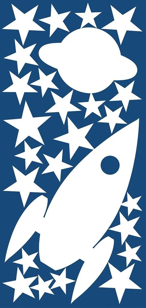 Декоративни стикери за стена Rocket & Stars Фосфоресциращ S
