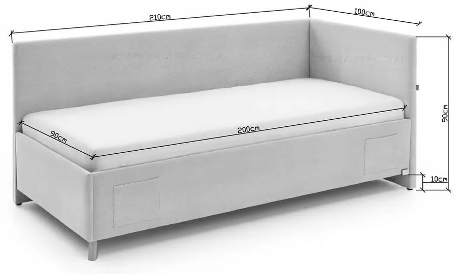 Бежово ъглово детско легло с място за съхранение 90x200 cm Cool – Meise Möbel