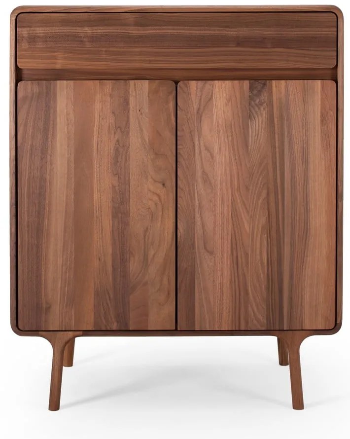 Кафяв скрин от масивен орех 90x110x45 cm Fawn – Gazzda