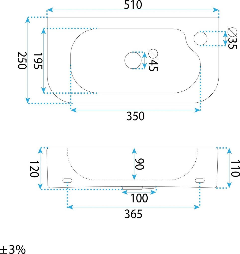 Мивка върху плот / стенна REA Odetta