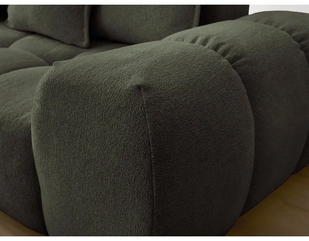 Зелен шенилов сгъваем/с място за съхранение ъглов диван (ляв ъгъл/L форма) Everest – Bobochic Paris