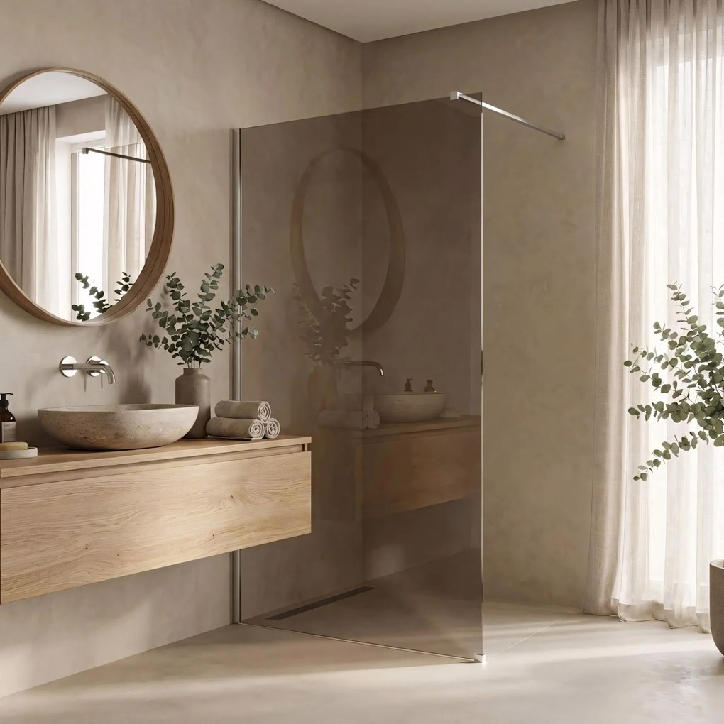 Параван за душ Rea Flexi Brown / Chrome 130