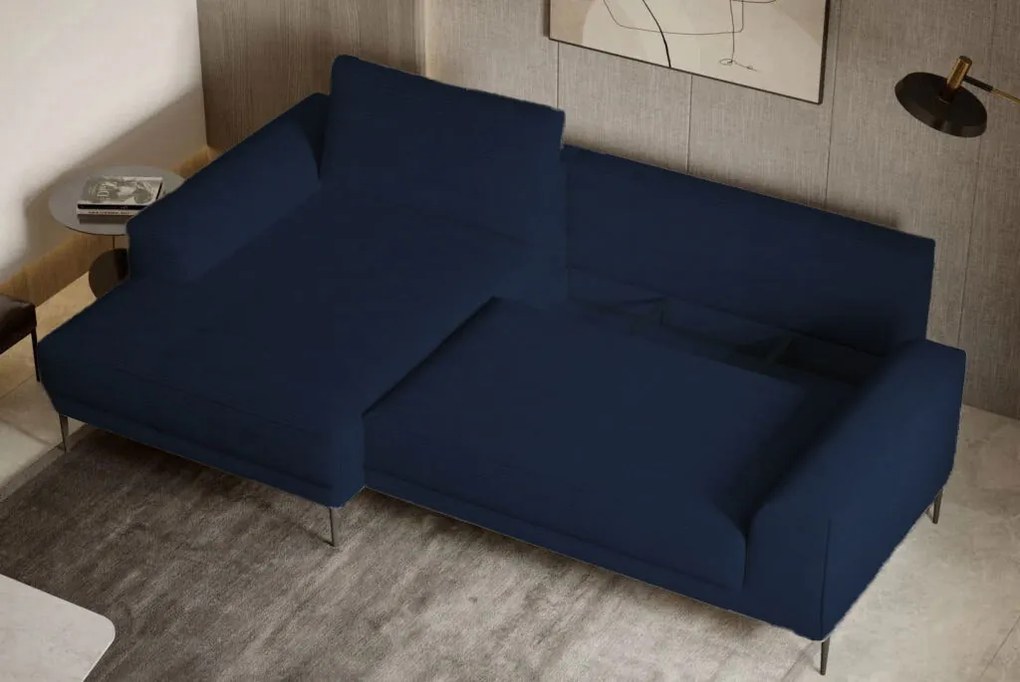 Ъглов диван Holland Mini-тъмно син-ляв