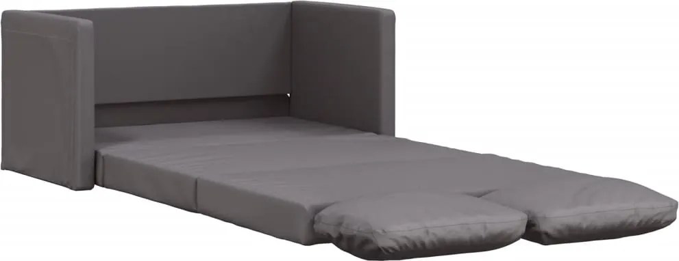 353975 vidaXL Подов разтегателен диван 2-в-1 сив 112x174x55 см еко кожа