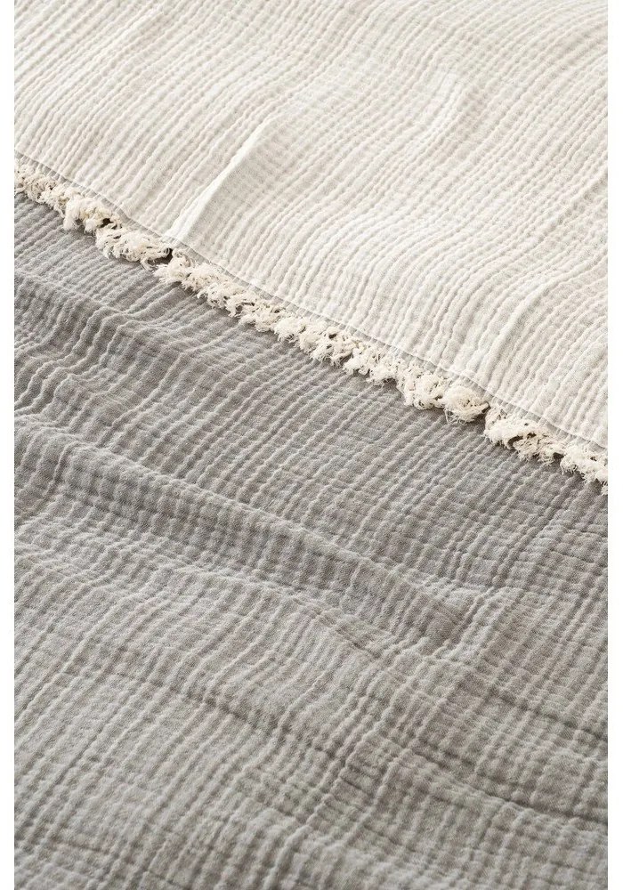 Сива муселинова покривка за двойно легло 230x250 cm - Mijolnir