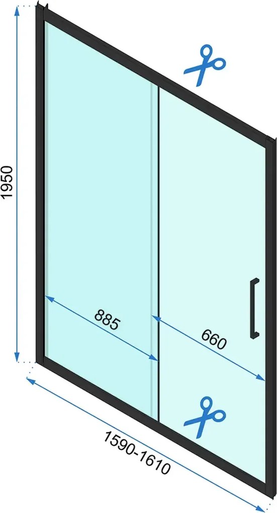 Врати за душ кабини REA Rapid Slide 160 Gold Brush