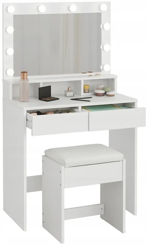 Холивудска козметична тоалетка с табуретка - елегантност, стил и практичност в едно