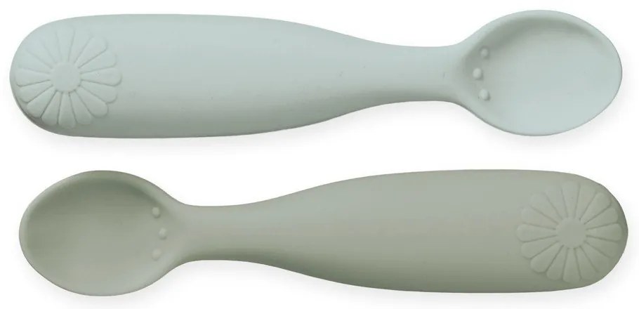 Бебешки лъжички от силикон в цвят каки/светлосиньо в комплект от 2 бр. Olive Mix – Cam Cam Copenhagen