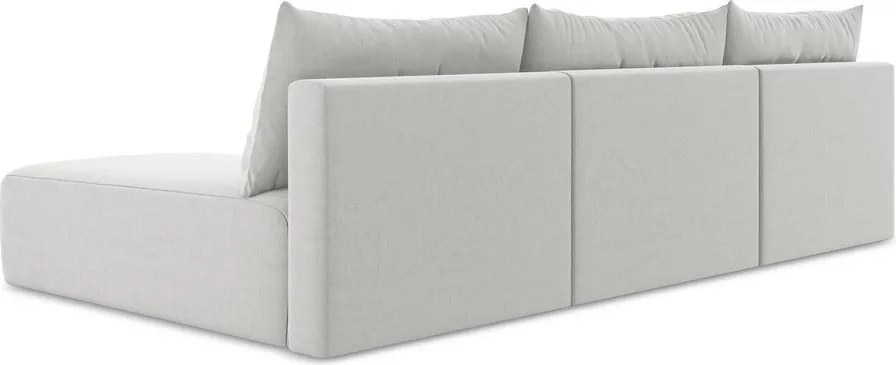 Светлосив кадифен сгъваем/с място за съхранение ъглов диван (U форма) Kalena – Makamii