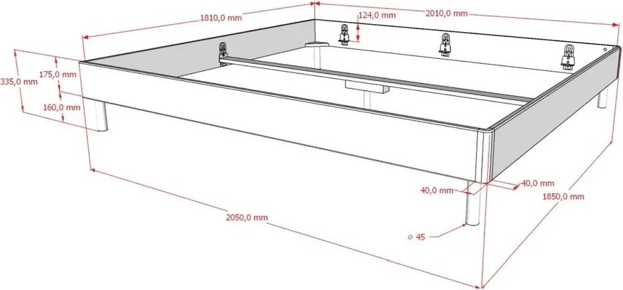Двойно легло 180x200 cm от масивен дъб без табла без ламелно дъно в естествен цвят Forrest – Vipack