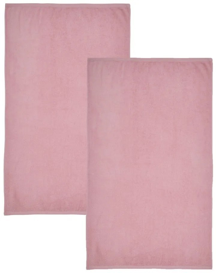 Розови бързосъхнещи памучни хавлиени кърпи от тери в комплект от 2 бр. 90x140 cm Quick Dry – Catherine Lansfield