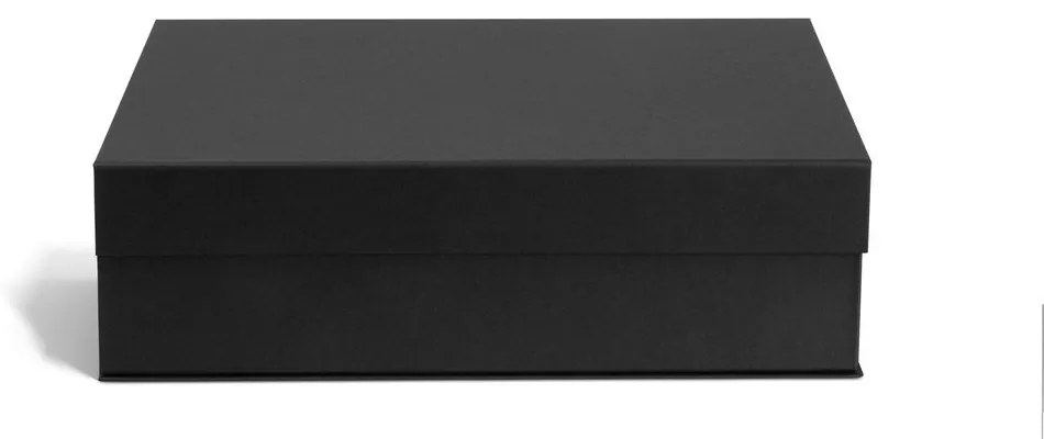 Декоративни тъмносиви картонени кутии за съхранение в комплект от 3 бр. с капаци 42,5x29,5x13 cm Kian Paper Laminate – Bigso