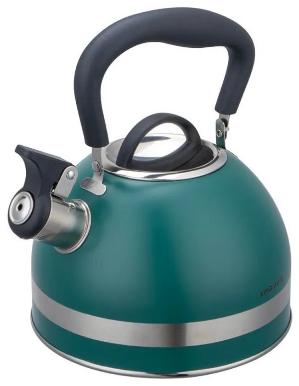 Свирещ чайник Kinghoff KH 1855, 1.8 л, Индукция, Топлоизолирана дръжка, Зелен