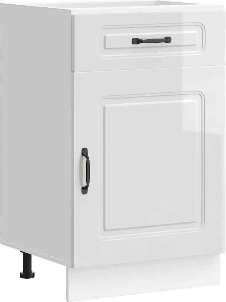 853479 vidaXL Кухненски шкаф, "Kalmar", бял гланц, инженерно дърво