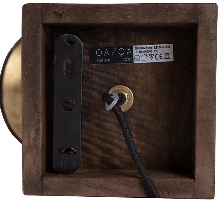 Смарт плафон бронз с дърво 18 см вкл. WiFi A60 - Mangoes