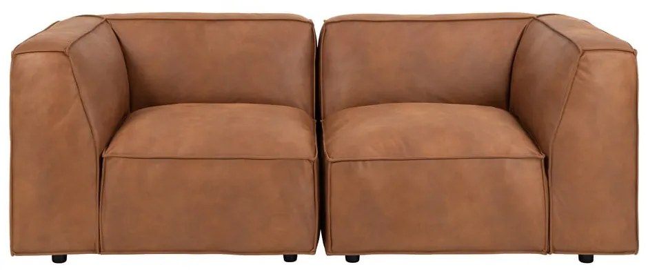 Кафяв диван от изкуствена кожа 208 cm Fairfield Kentucky - Bonami Selection