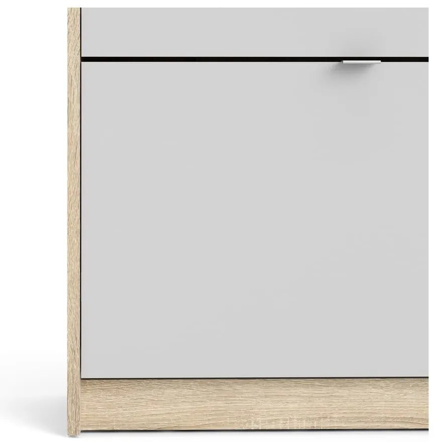 Бяла/естествена накланяща се стойка за обувки от декор от дъб Shoes – Tvilum