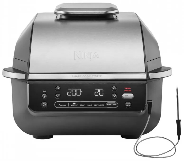 Фритюрник с горещ въздух и грил 5в1 Ninja Foodi Smart EG351EU, 1760W, 5.7 л, До 4 порции, 5 режима, Cyclonic Air, Smart Cook, Керамично покритие, Черен/инокс
