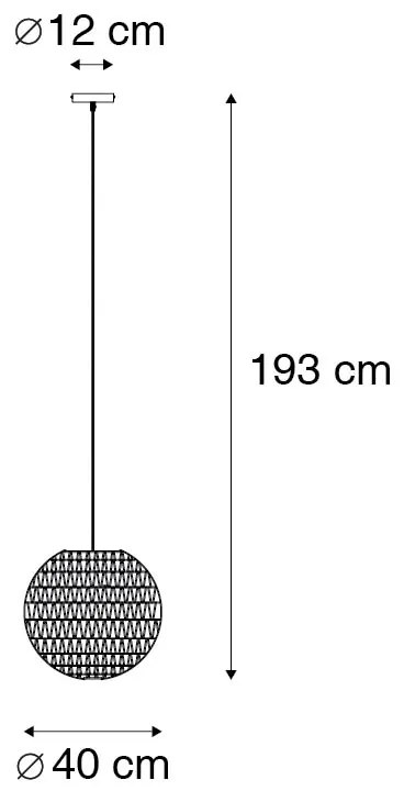 Ретро висяща лампа бяла 40 см - Lina Ball 40