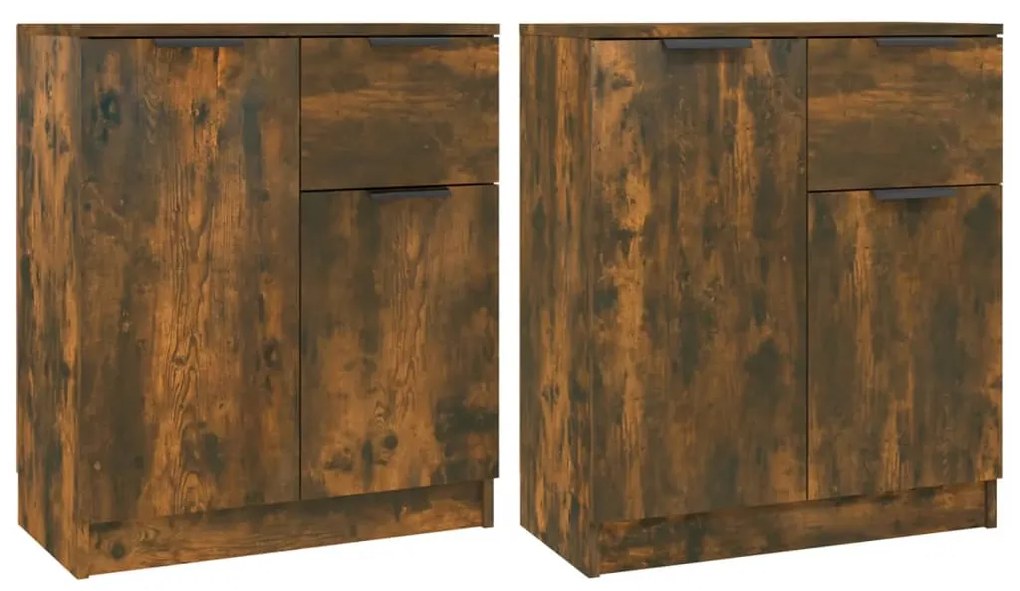 3115817 vidaXL Сайдборди, 2 бр, опушен дъб, 60x30x70 см, инженерно дърво